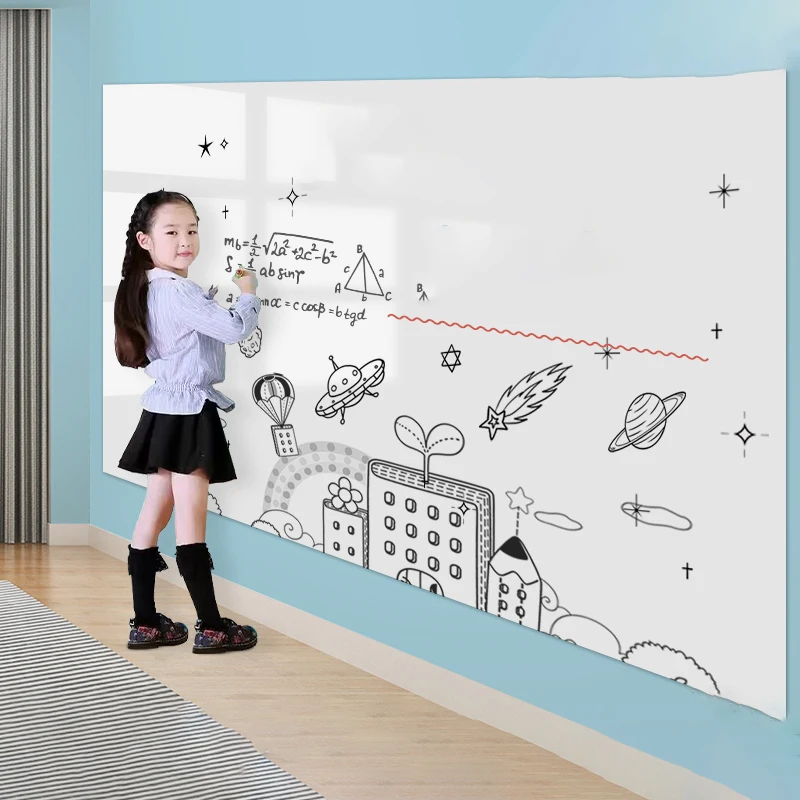 Electrostatic Whiteboard Wall Stickers Magnetic Adsorption for Graffiti Drawing Erasable by Children Blackboard Stickers