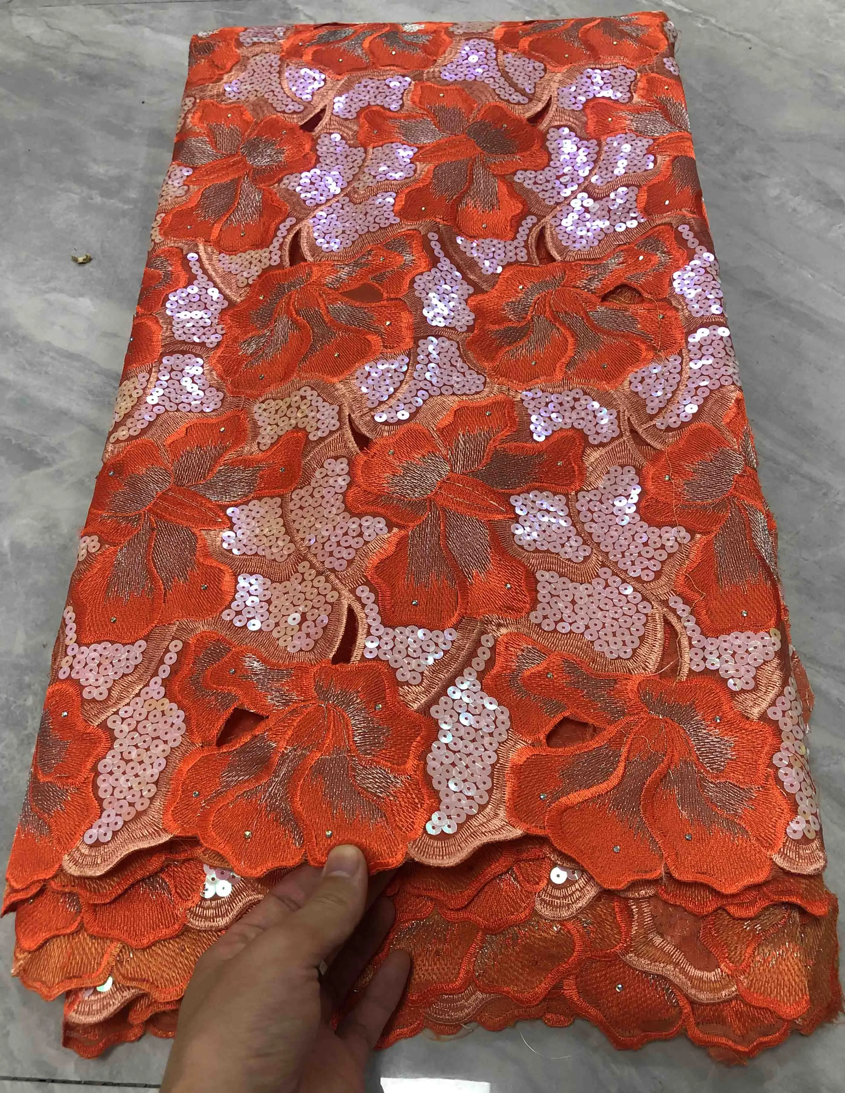 Вышивка цветочный дизайн Хорошее качество модные блестки гипюр кружевная ткань фабрика африканская органза с блестками кружева