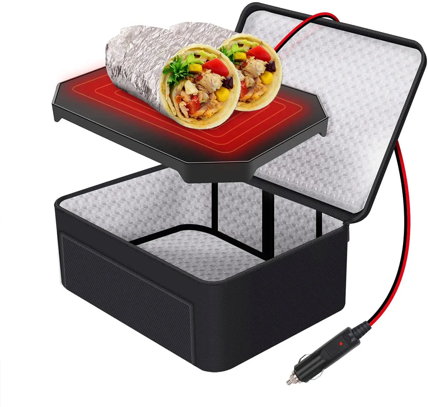 Personal DC12V plug in car food heat pad electric cooking food heating tray self heating pack for food warmer
