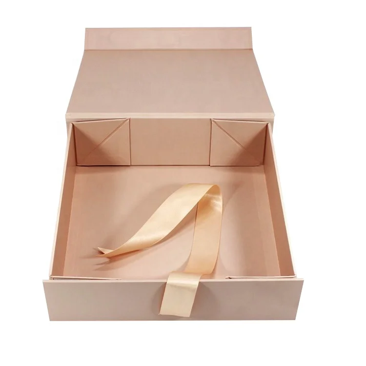 
Матовая розовая печатная бумага с логотипом на заказ, складные картонные жесткие коробки для одежды, одежды, подарков, упаковка с ленточной застежкой 