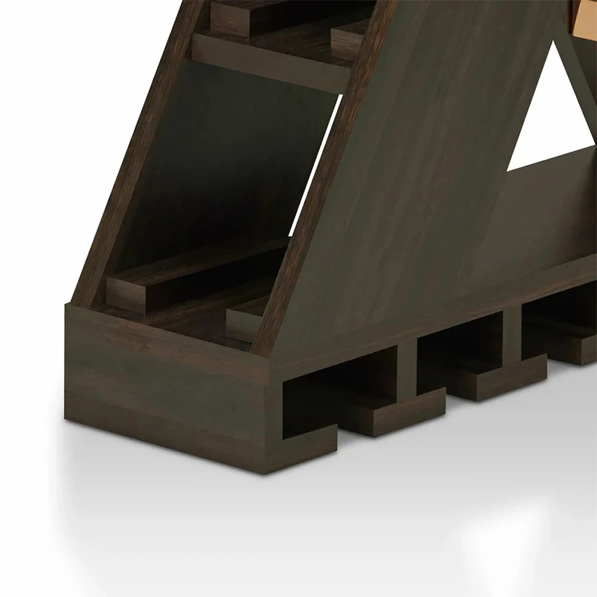 Modern Furniture of America 4-bottle Compact Floating Wine Rack in Brown Wood Hanging Wine Rack