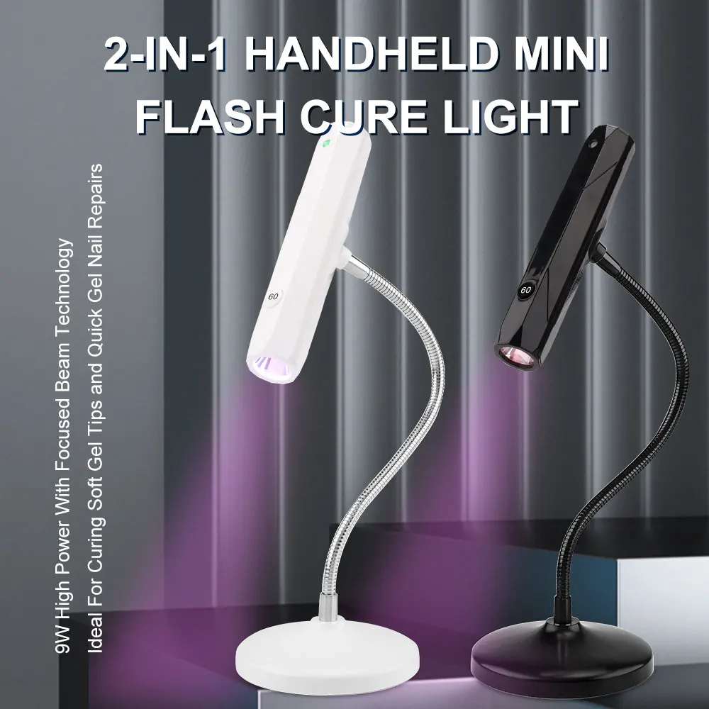 Latest 2-IN- 1Handheld and Desktop Mini Flash New cure Light Cordless Rechargeable for Mobile Use UV Led Gel polish Lamp