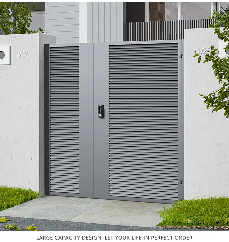 Aluminum alloy garden gate wrought iron zinc alloy double open gate fence gate custom