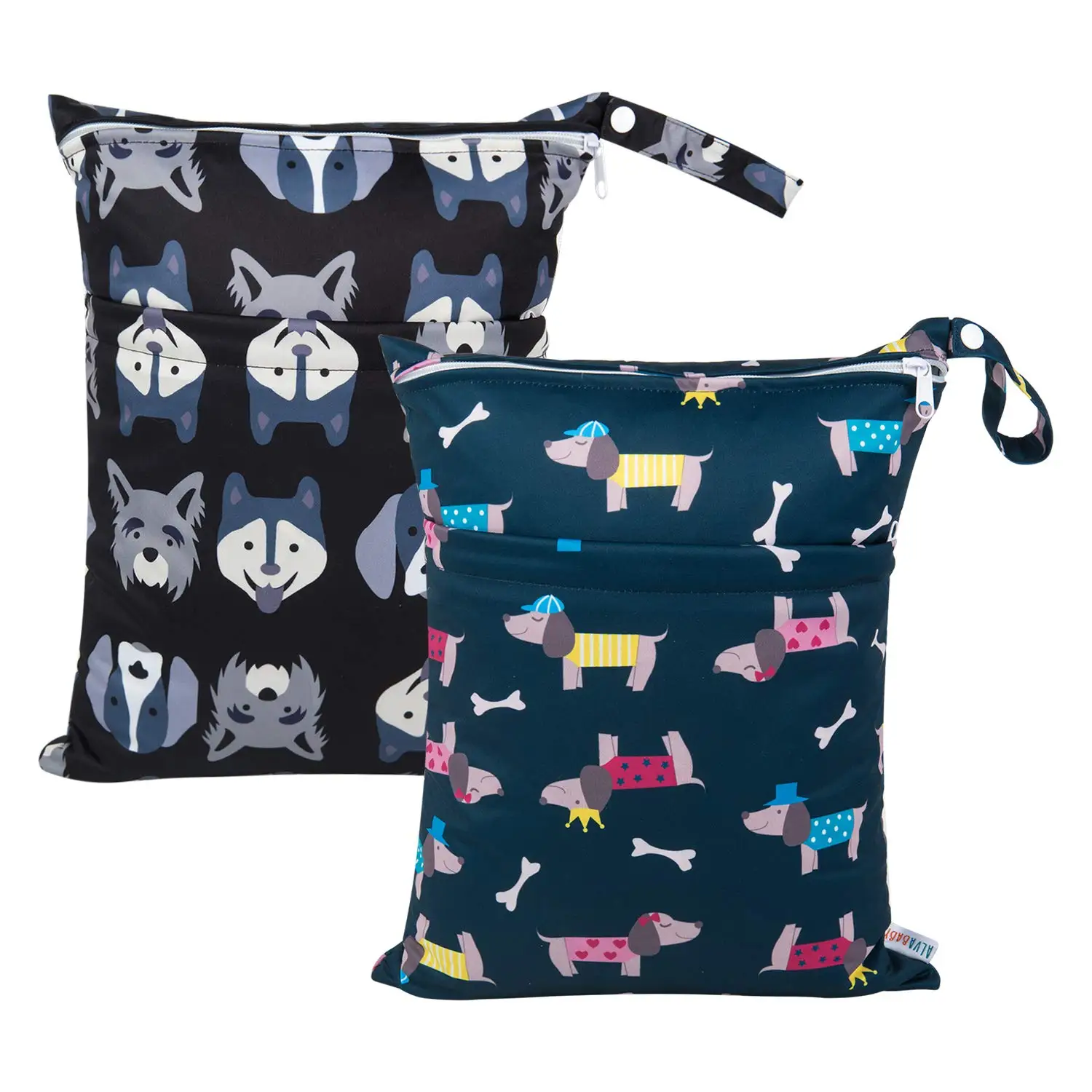 Hot Sale Custom Print Waterproof Reusable Baby Diaper Wetbag Reusable Diaper Dry&wet Bag