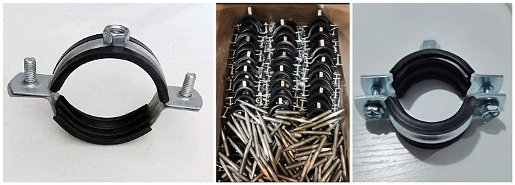 Tianjin High Quality All Stainless Steel Two Side Screw Heavy Duty Pipe Clamps With Epdm Rubber