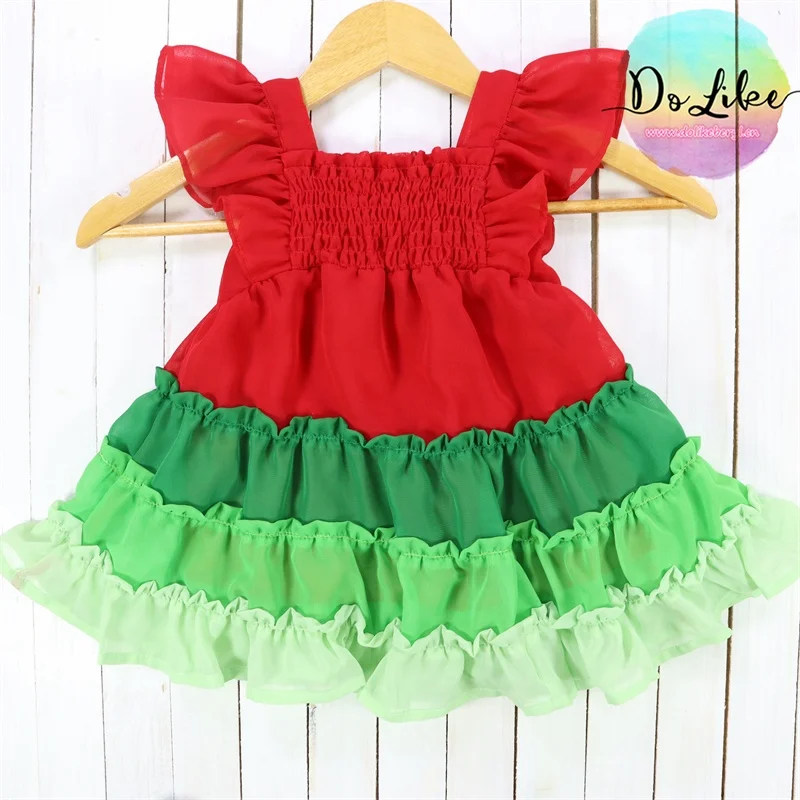 Vintage style leopard pattern  chiffon skirts kids clothes for girls short sleeve custom clothing casual children dresses