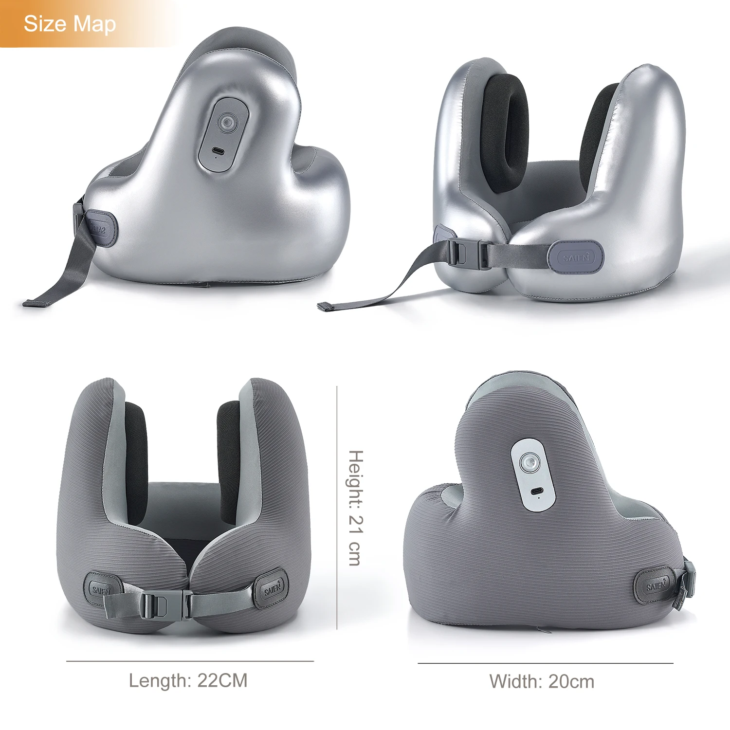 Smart Car Office Airplane Travel Memory Foam Noise Cancelling headphones 360-Degree Support Wireless Bluetooth Music Neck Pillow