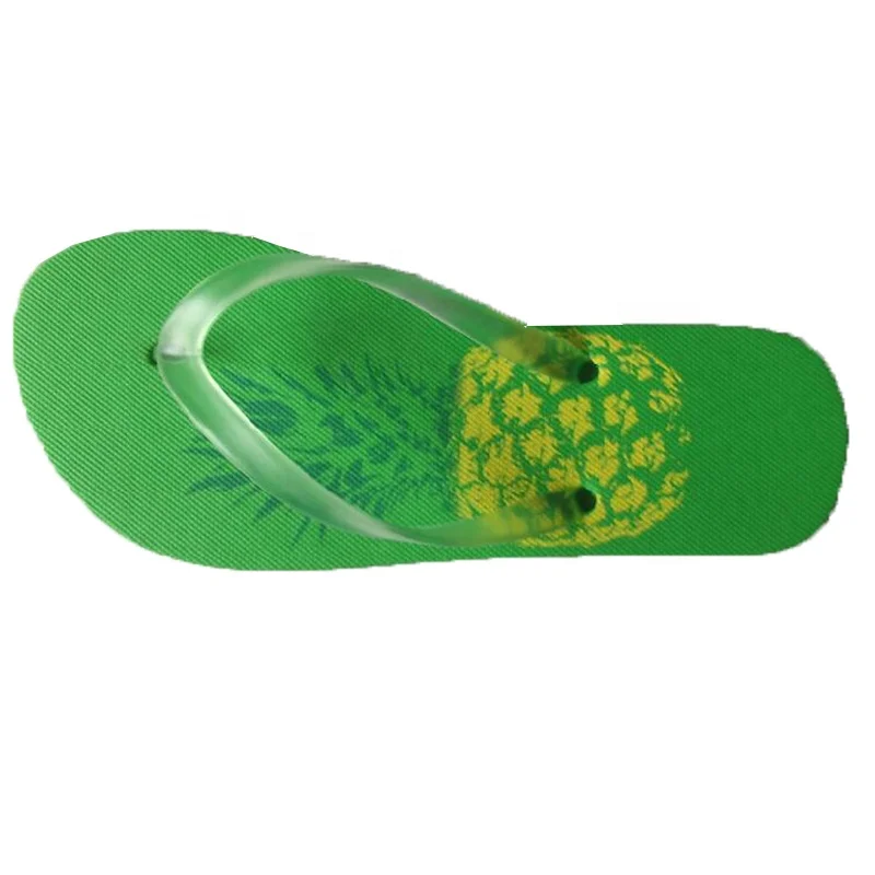 Green outsole pineapple pattern printing women size funny outdoor summer flip flops