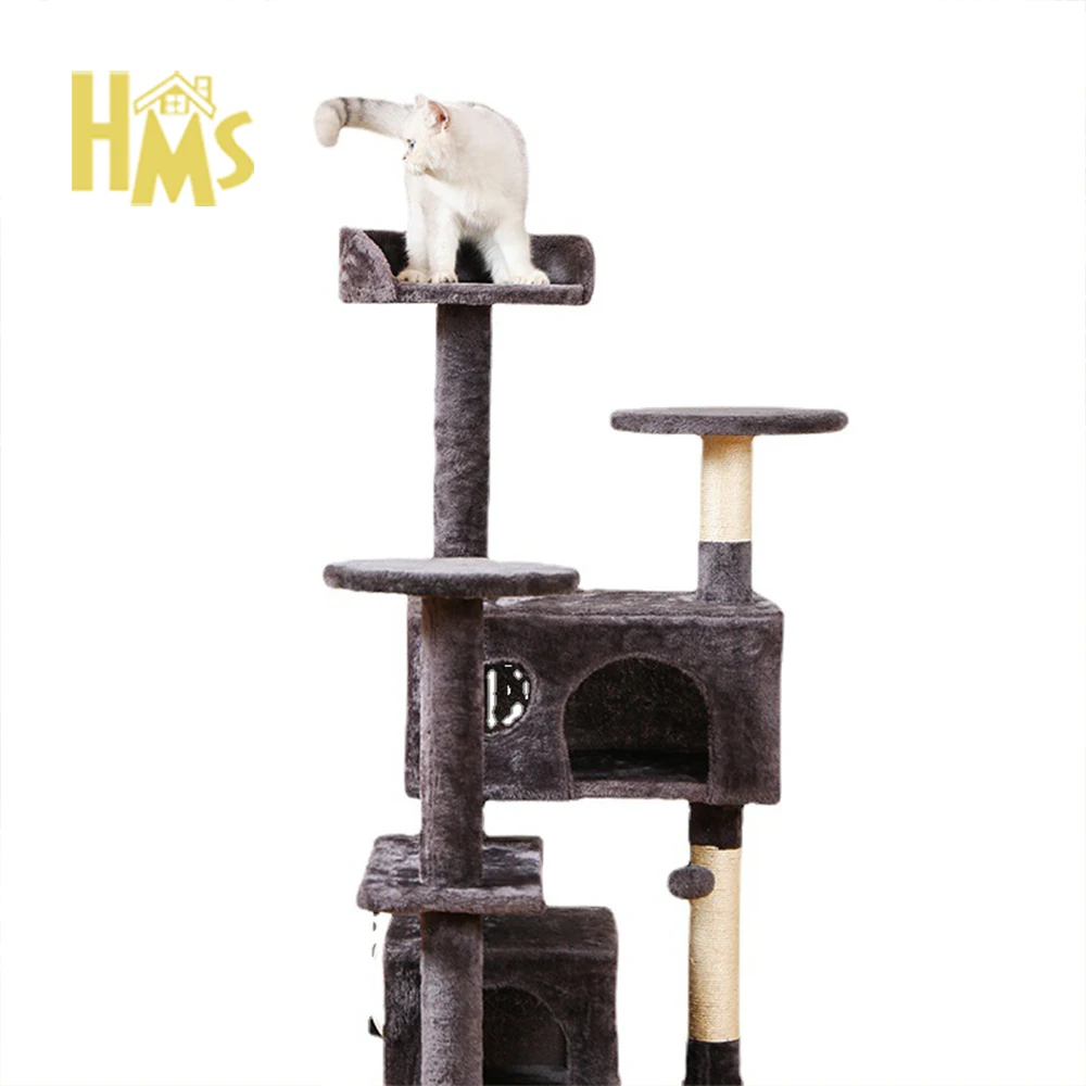High Quality Safe Large Solid Wooden Climbing Frame Cat Scratch Tree  for Cat Resting Scratch Tower