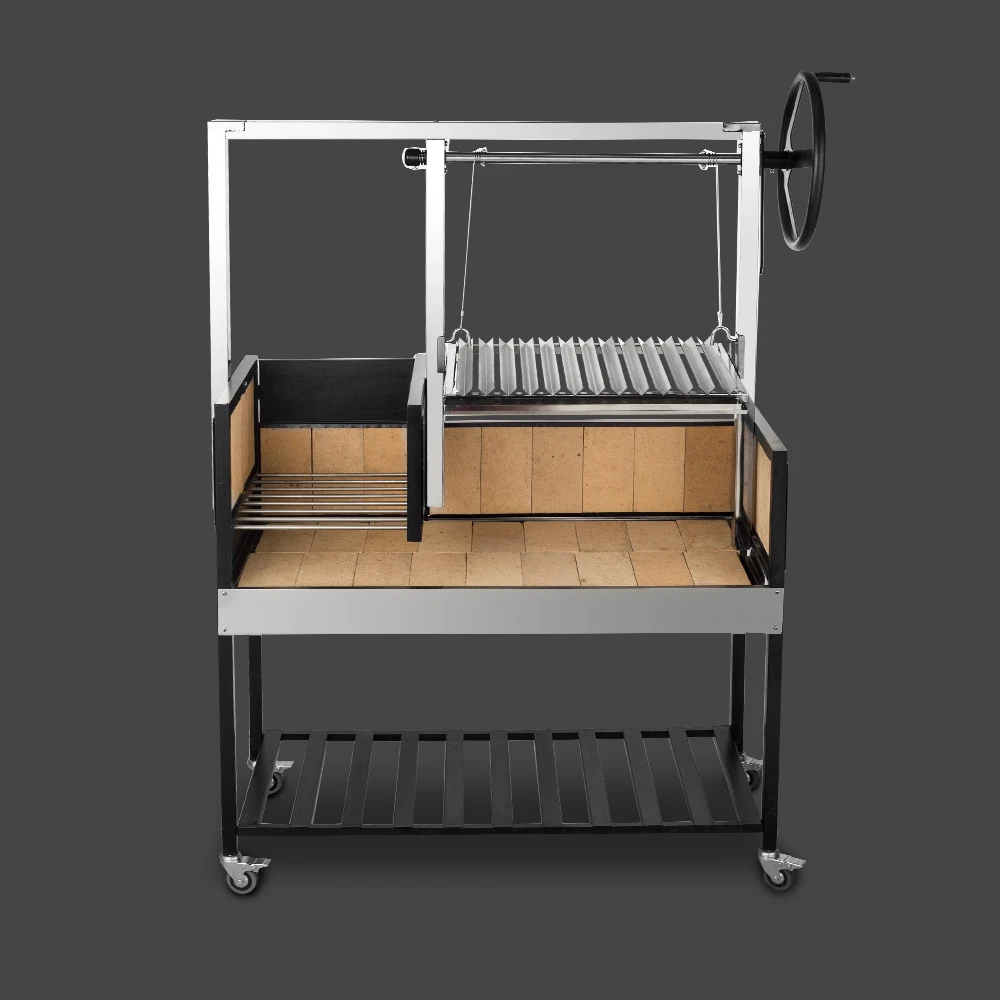 Open front brick lined argentina santa maria stainless bbq grill trailer