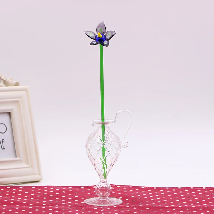 All kinds of  flowers sculpture long stem glass all kinds of flowers