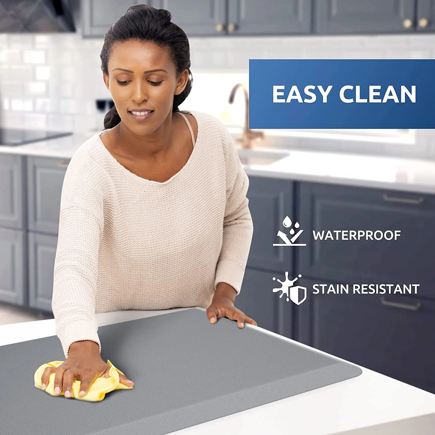 Washable Kitchen Mat Waterproof and Oilproof Floor Balcony Entrance Door Mat PVC Anti-Fatigue Mat