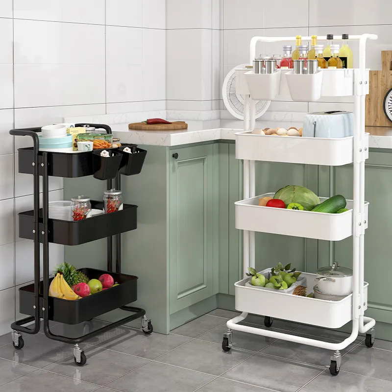 2/3/4 Tier Slim Kitchen Storage Organizer Rolling Trolley Rolling Craft Storage Cart with Wheels