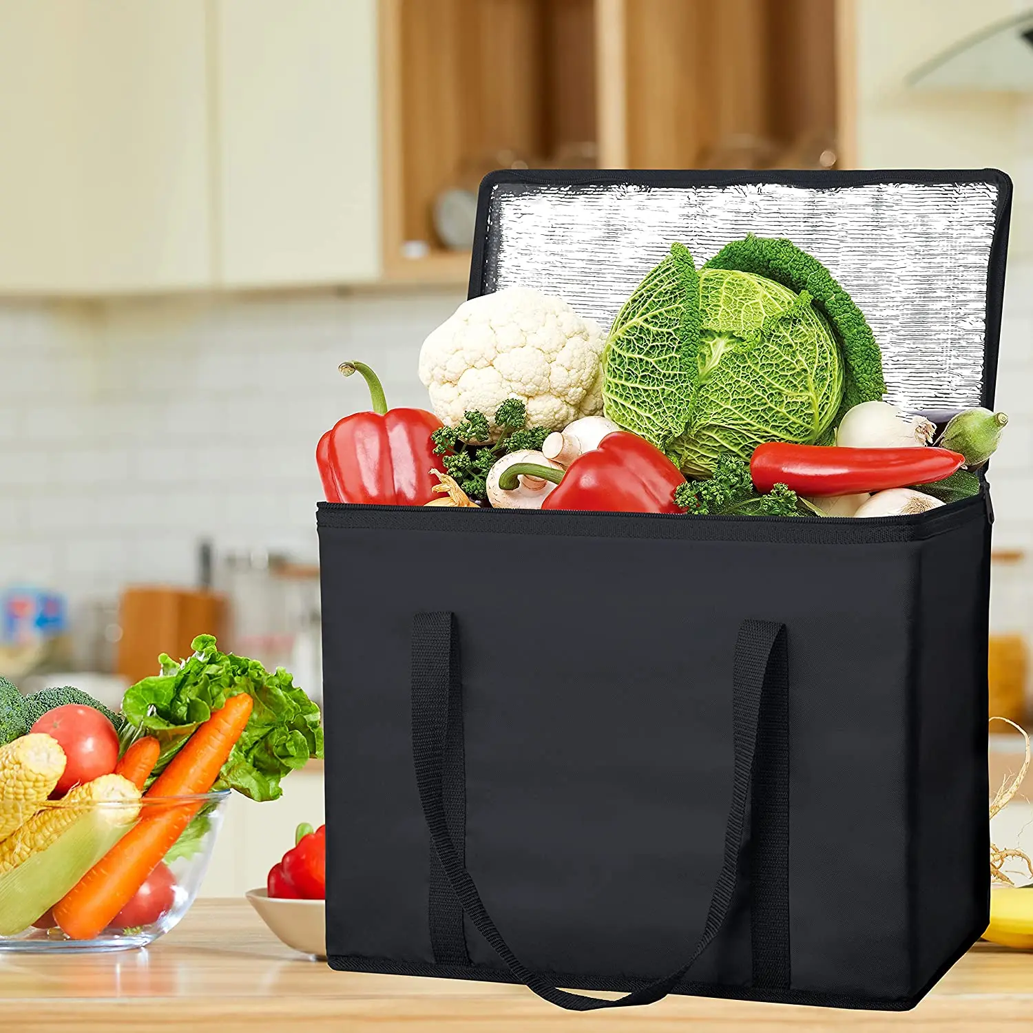 Standard Size No Logo Blank Aluminum Foil Thermal Insulated Cooler Bag