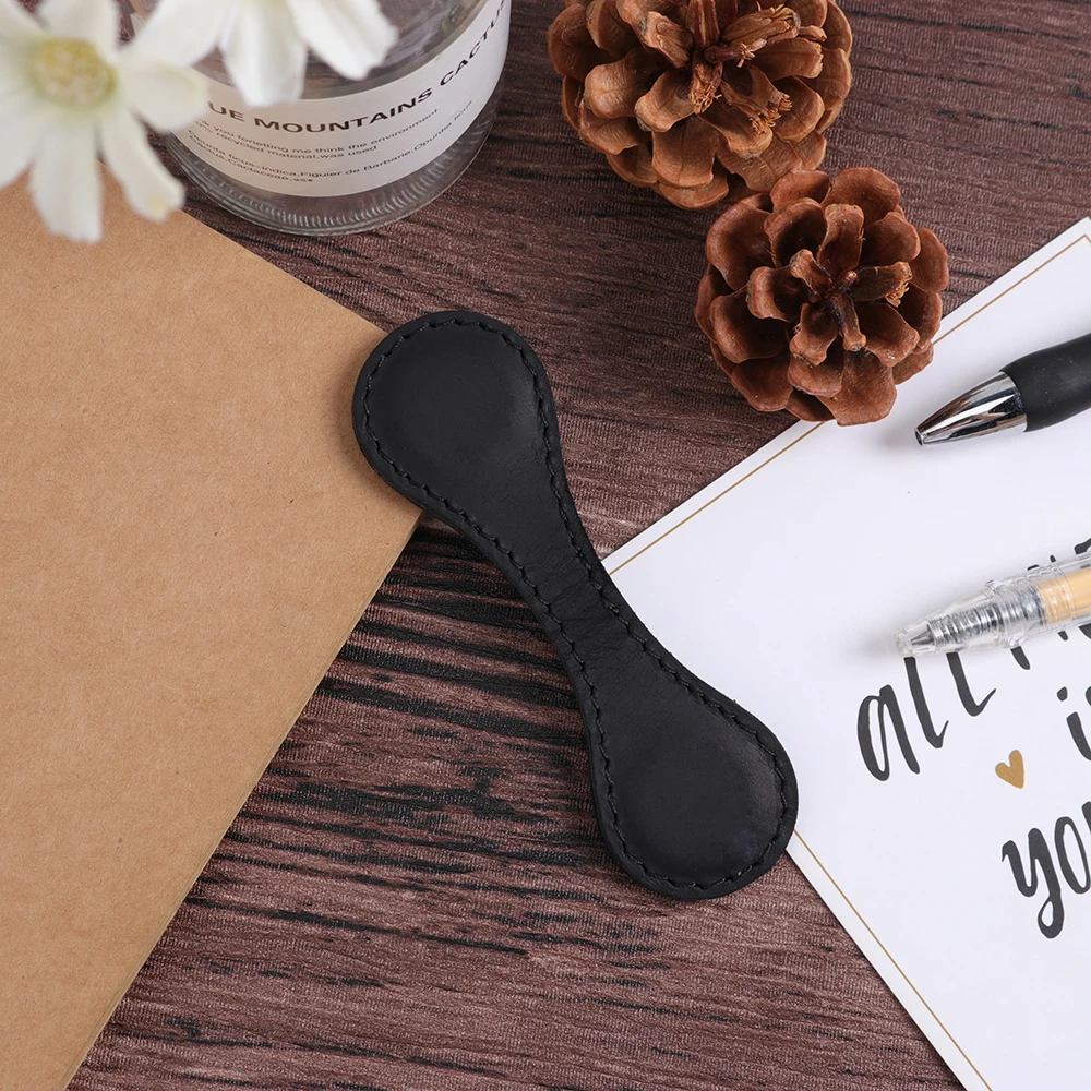 Promotion Gift Magnetic Leather Bookmark Vintage Leather Book Mark Custom Logo PU Bookmark