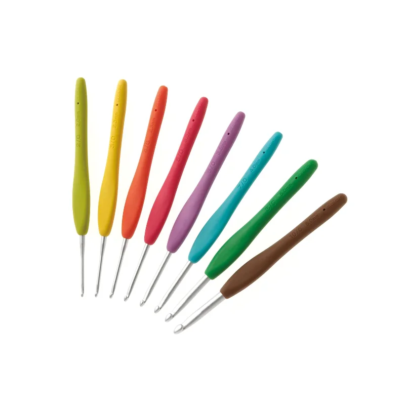 Amazon Hot 3672 Amour Crochet Hook Set Soft Handle Aluminum Crochet Hooks Knitting Needles Set 10 sizes