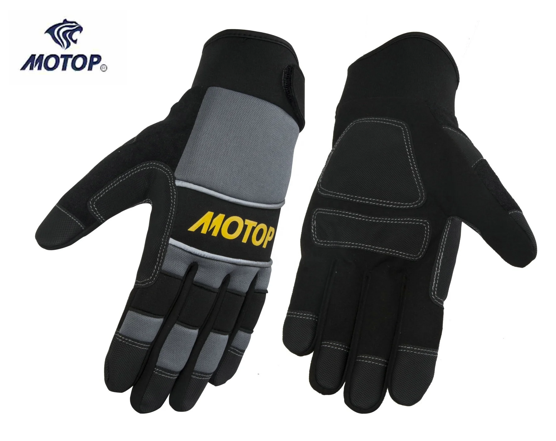 Wholesale safety hand gloves for mechanical for drilling leather impact resistant guantes de trabajo  mechanic gloves