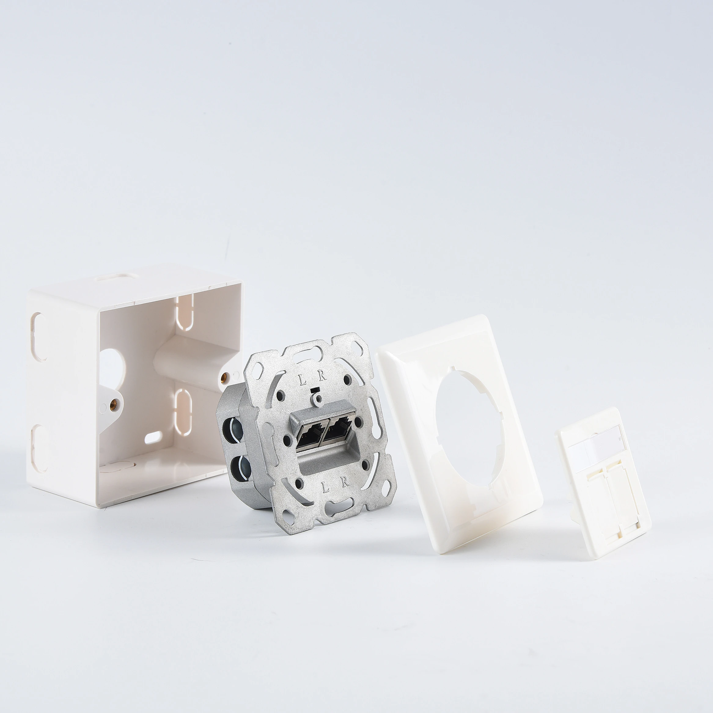 Настенные розетки экранированные 80*80 мм 2 порта лицевая пластина rj45 немецкого