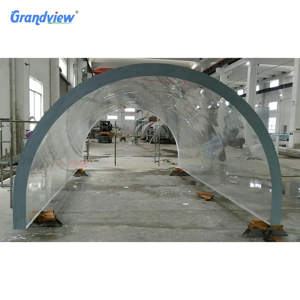 Grandview large underwater customized transparent acrylic aquarium tunnel project