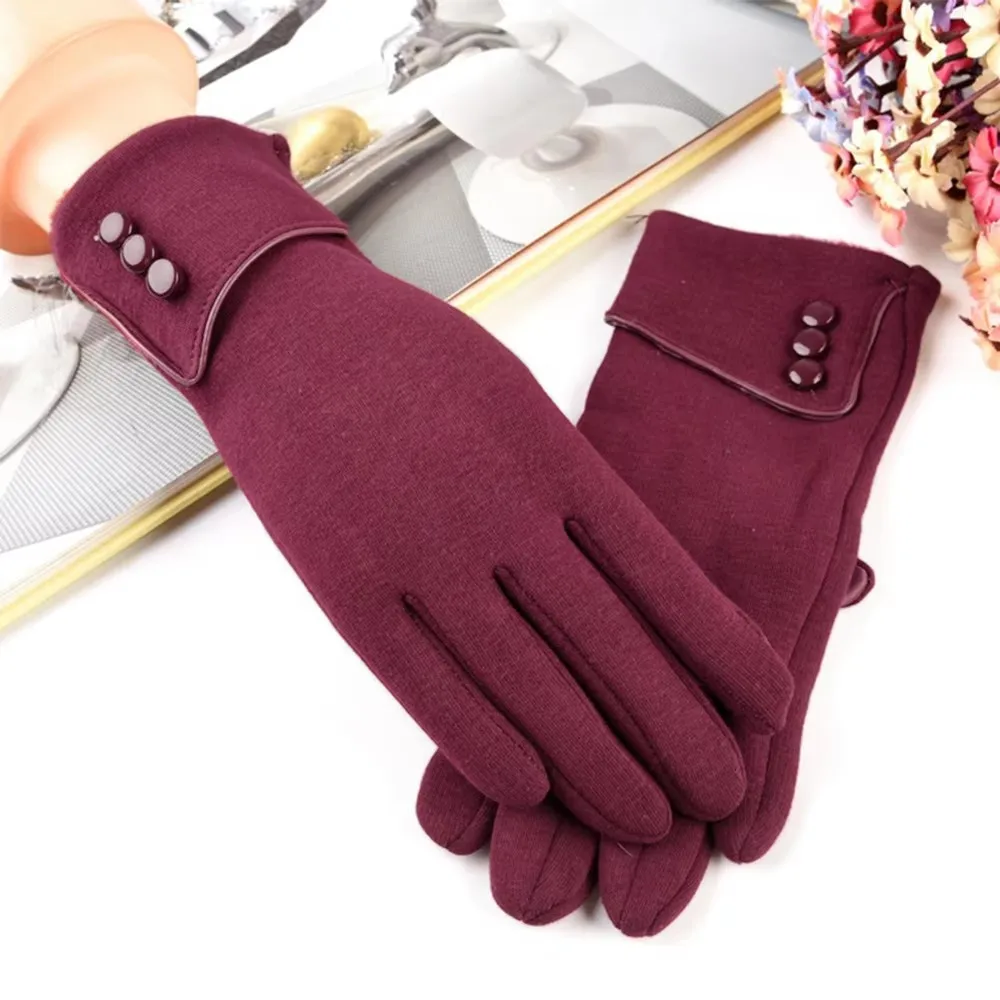 Portable Ladies Fashion Outdoor Cashmere Hand Gloves for Women Touch Screen Gloves velvet Winter Warm Long black Gloves