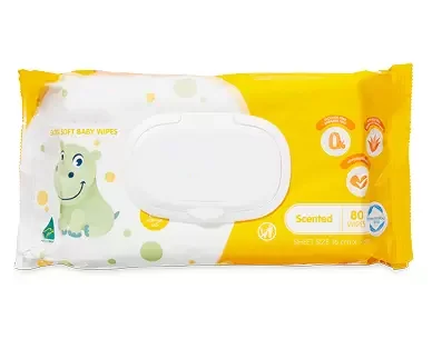 OEM Natural Body Cleaning Wipes Aqua Based Premium Baby Wipes with Lid