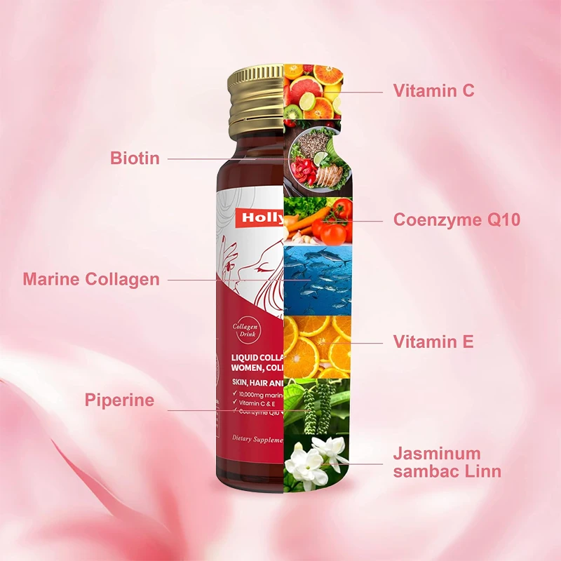 OEM Skin Whitening Brightening Beauty Liquid Collagen Drink With 10000mg Marine Collagen Peptides