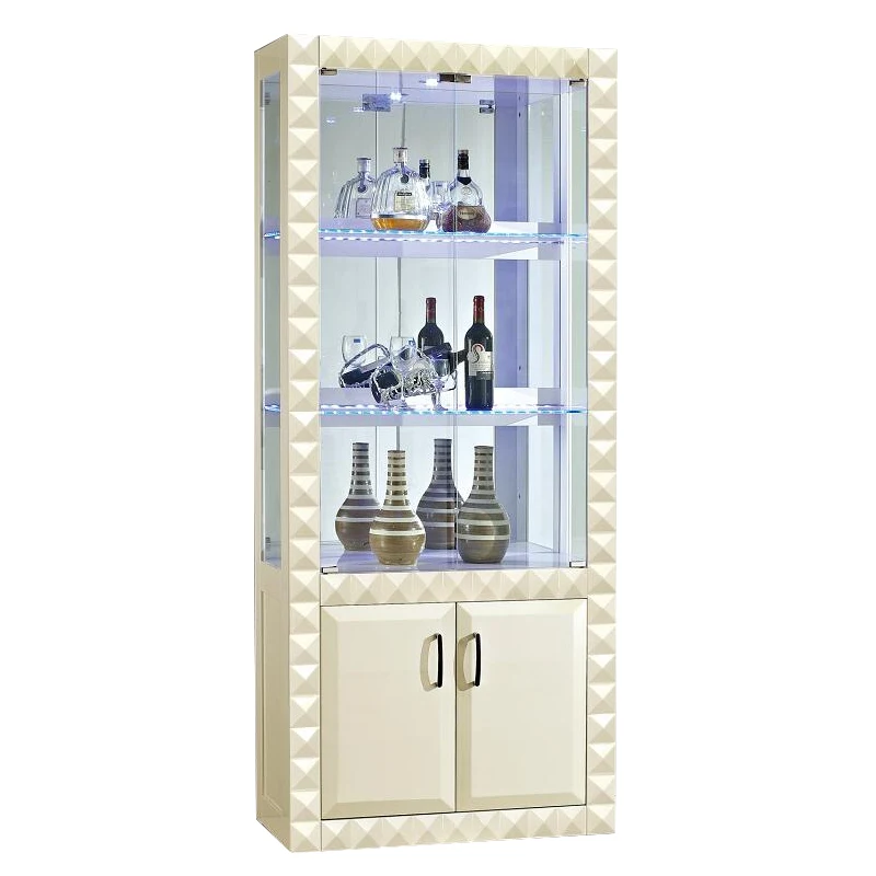 Hot selling Modern Design Wall Wood Wine Cabinet with Glass Rack