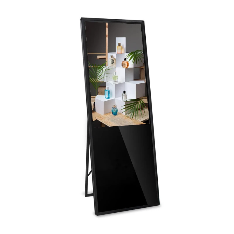 Heymi 55 Inch Factory Wholesale Portable Floor Stand Digital Signage And Displays Advertising Touch Screen for Restaurant