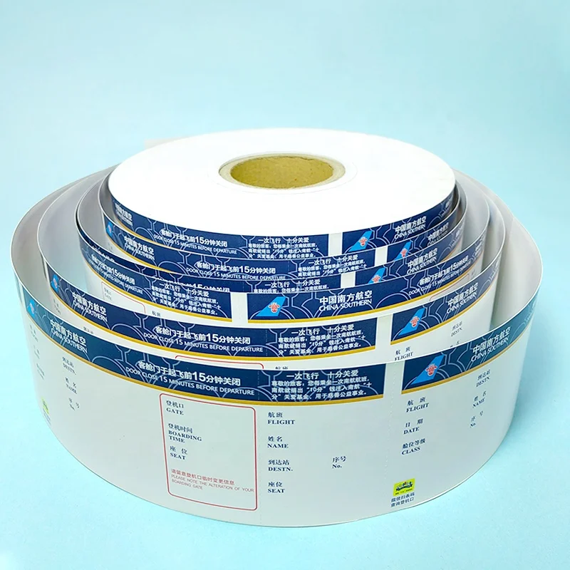 Wholesale printing thermal boarding pass air booking airplane flight tickets luggage tags movie travel ticket