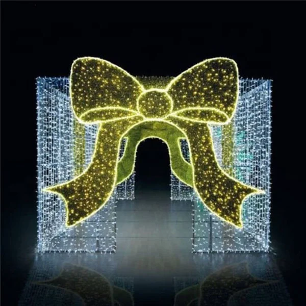 Outdoor Christmas Holiday Landscape Lighting Large LED Christmas Gift Box for Shopping Mall Street Park Holiday Decoration