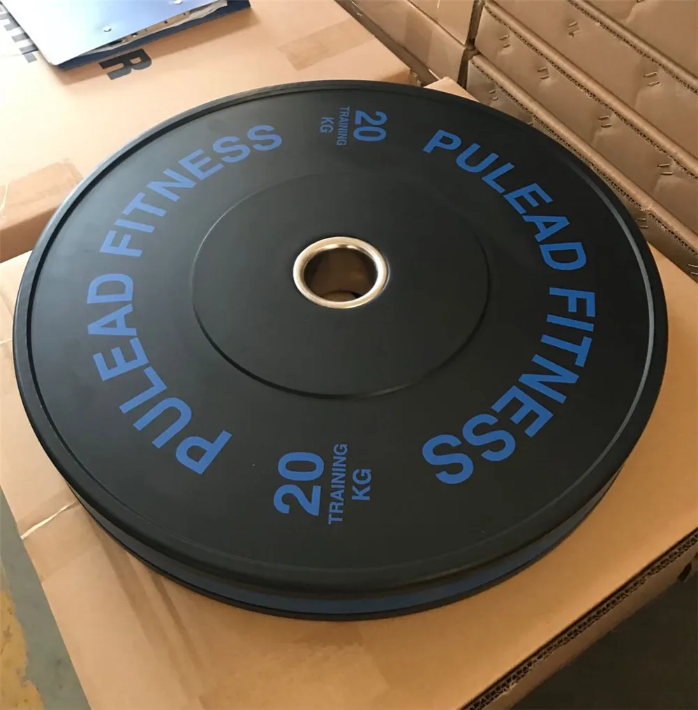 New PULEAD FITNESS Gym Rubber Solid Color Training Bumper Plates Weight Lifting Rubber Plate Bumpers