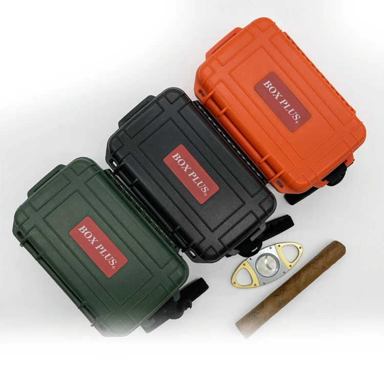 Жесткий пластиковый Чехол для сигар с резаком и зажигалкой, оптовая продажа, индивидуальный логотип