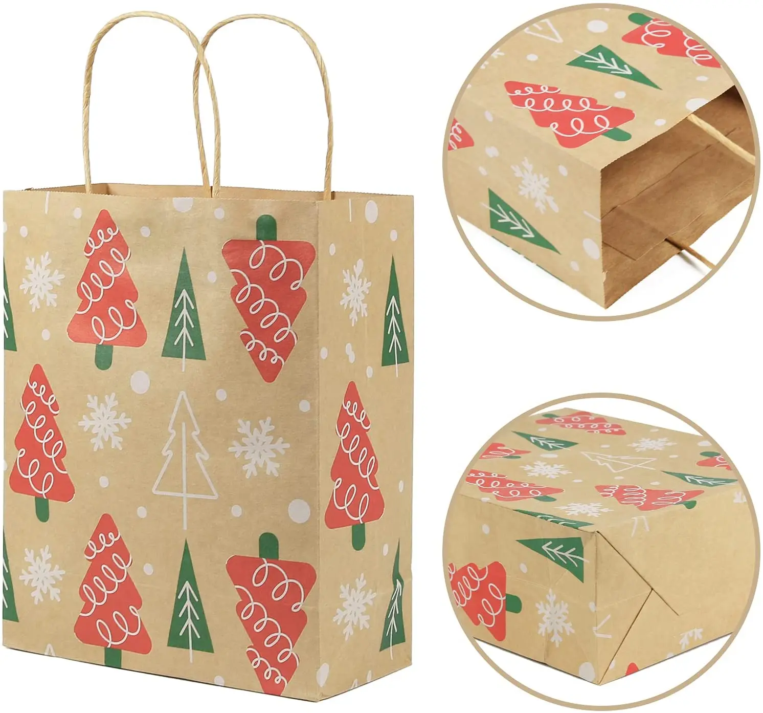 Ruizhuo Packaging Paper Gift Bags Luxury Christmas Packing Bag Shopping Paper Bag With Your Own Logo Holiday Treat Box