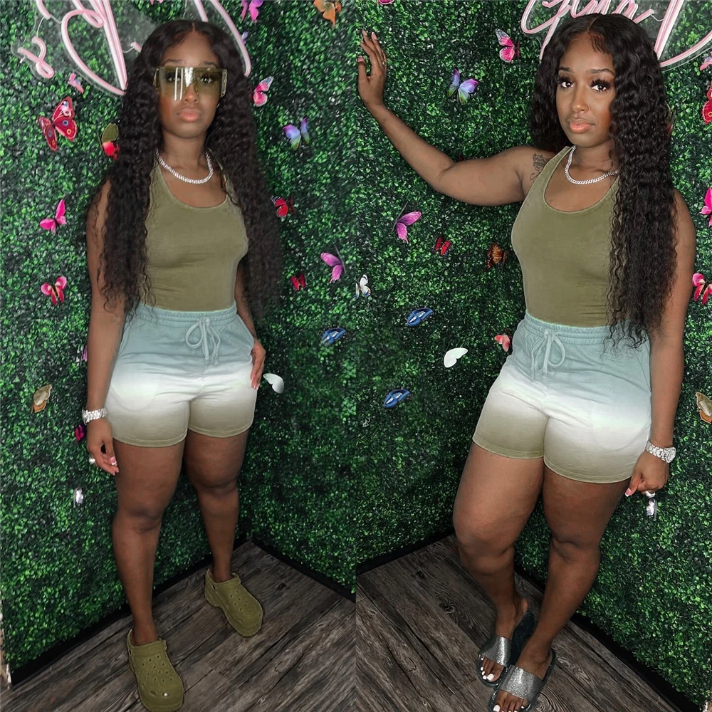 EB-2022051702 2022 Summer Clothes Women Sets Two Piece Night Club Wear Cropped Tank Tops Pants Tie Dye Outfits 2 Piece Set Women