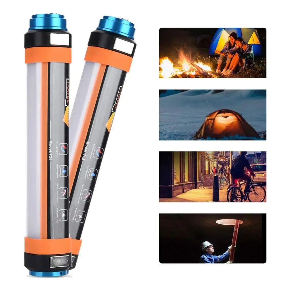 Multi Function Camping Light Portable Hanging Magnetic Mobile Power Waterproof USB Rechargeable LED Camping Light for Hiking