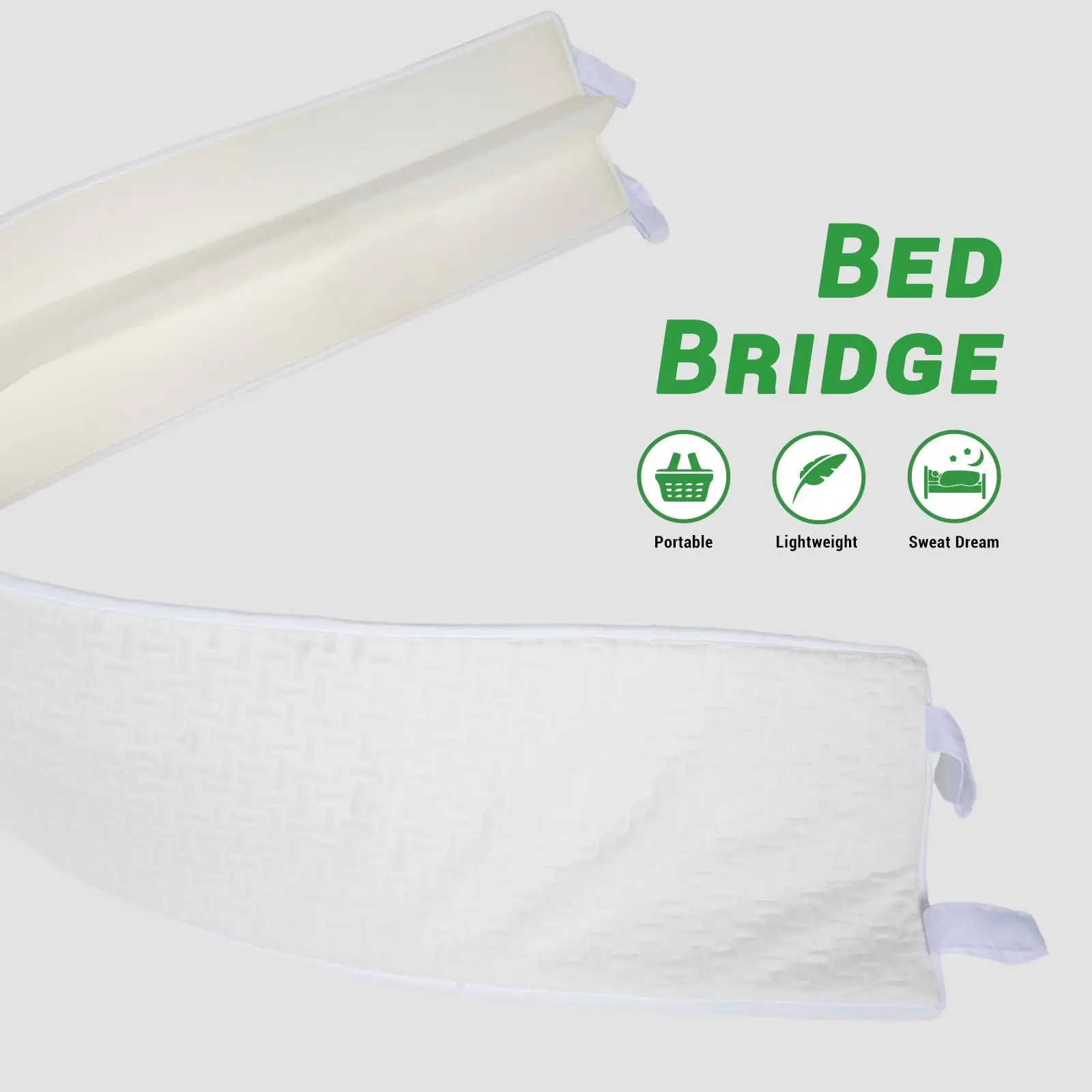 Extra Twin/King Bed Converter Kit Waterproof Foam Mattress Foldable Bed Bridge Split Adjustable Twin/King Bed Connector Bed