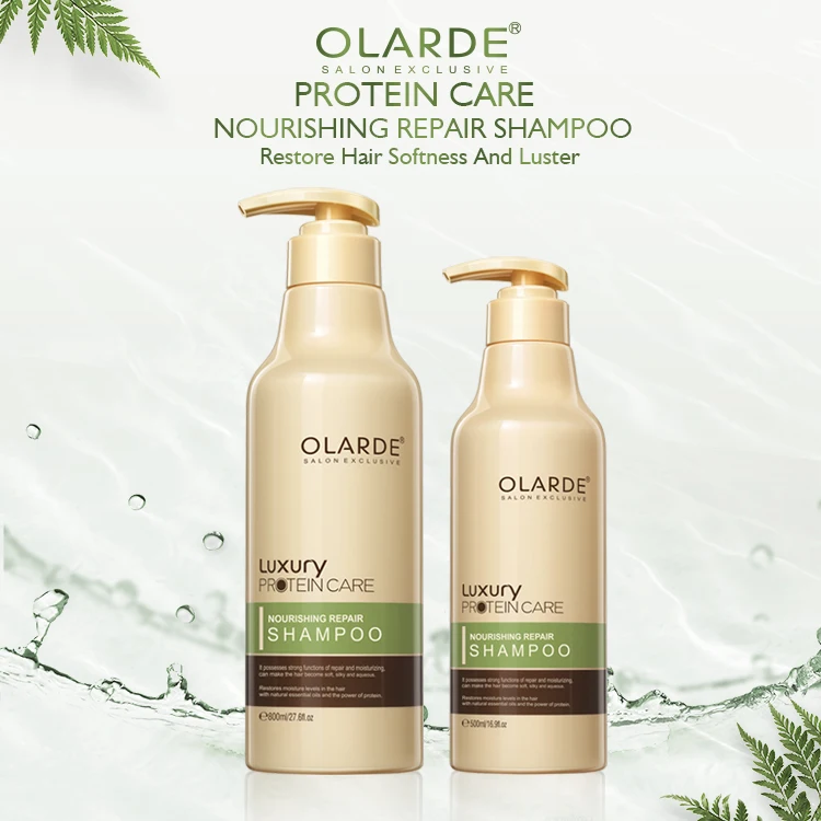 OLARDE organic shampoo private label keratin protein repairing oil control multi-functional hair care salon shampoo