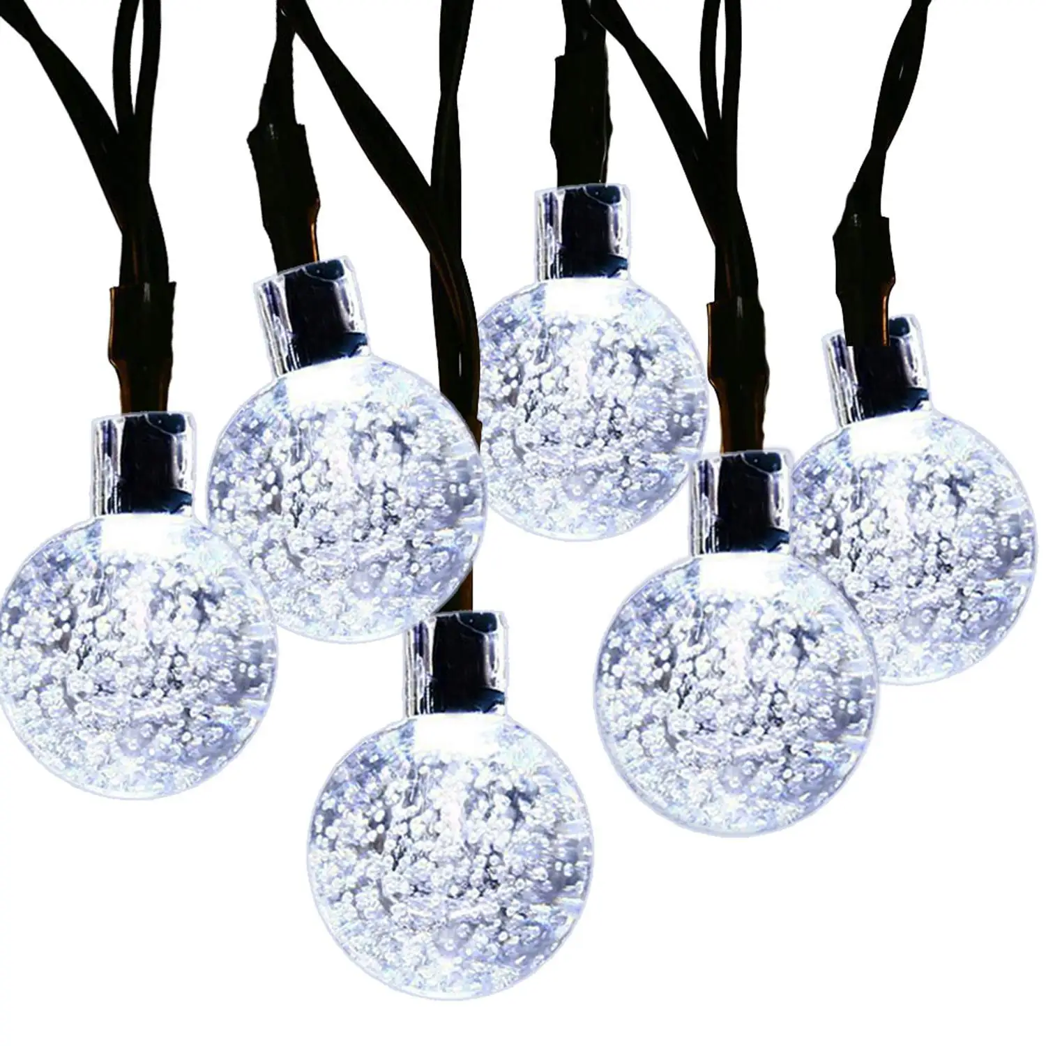 Рождественские светодиодные Пузырьковые хрустальные шариковые огни, декоративные гирлянды Diwali на солнечной батарее для сада, дома, 30 светодиодов