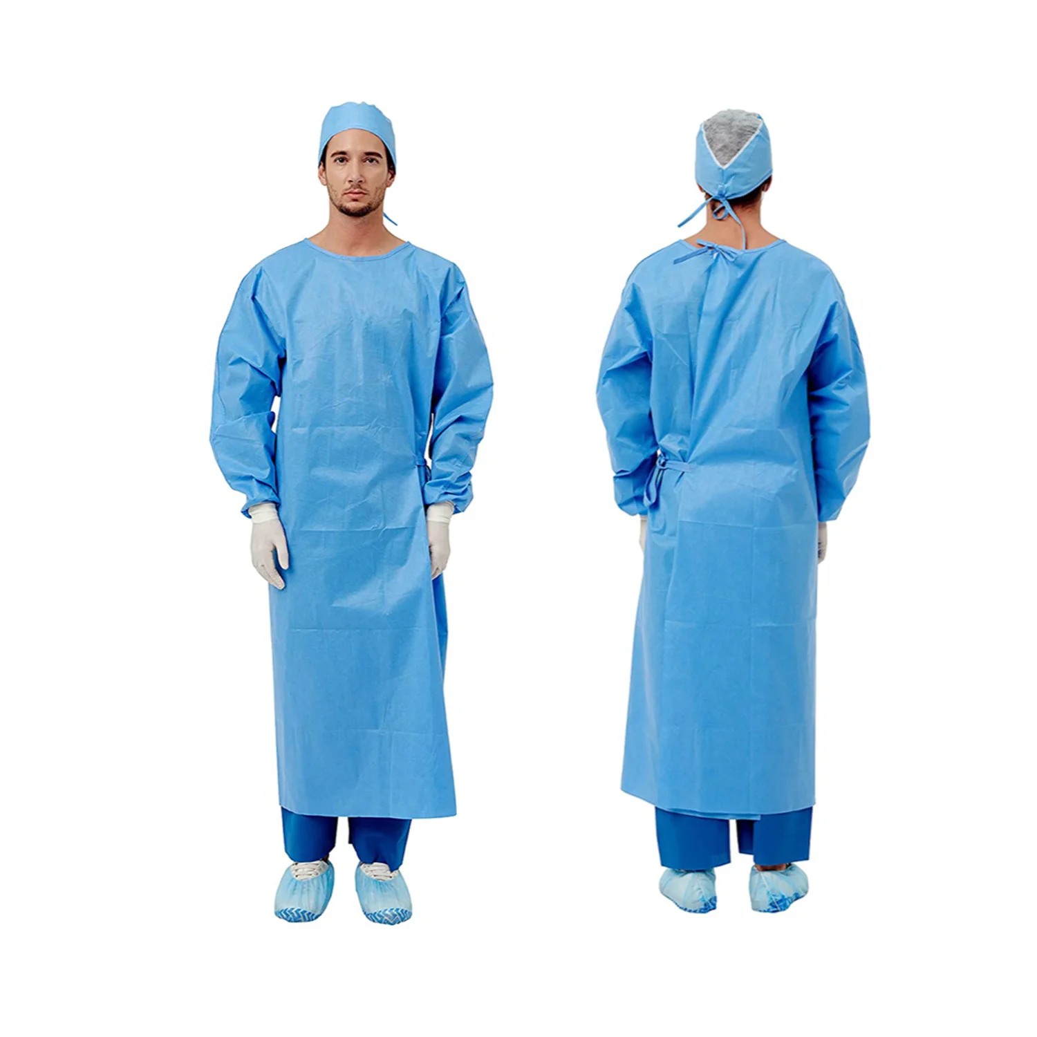 OEM Free Sample Non-woven Disposable SMS Sterile Reinforced Surgical Gowns sms isolation protective gown isolation suit
