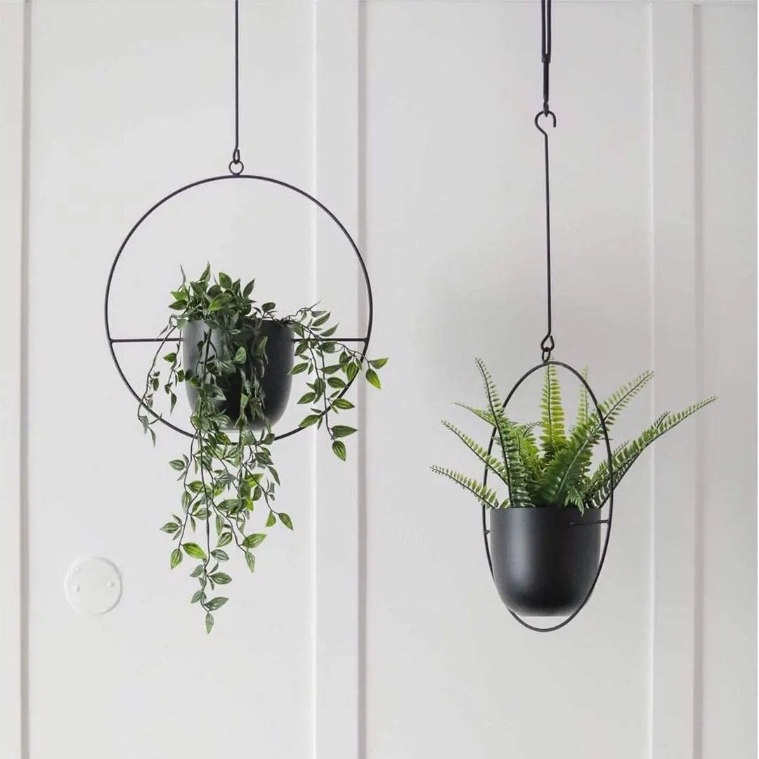 Hanging Planters with Hooks and Chains Metal Modern Wall and Ceiling Planter Minimalist Flower Pot Hold Planters Hanger