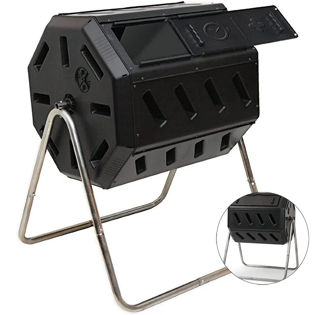 Outdoor plastic compost bin 160L home garden food compost bucket tumbling fertilizer compost making machines