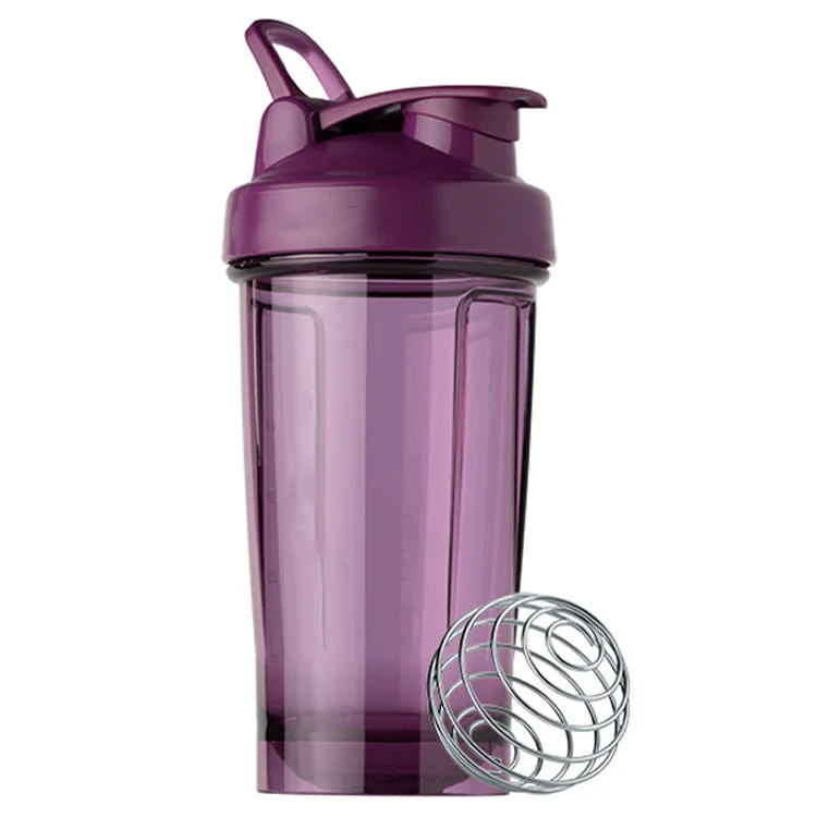 2023 Hot Selling Gym Fitness Water Bottles Plastic Protein Shaker Bottle With Metal Mixer