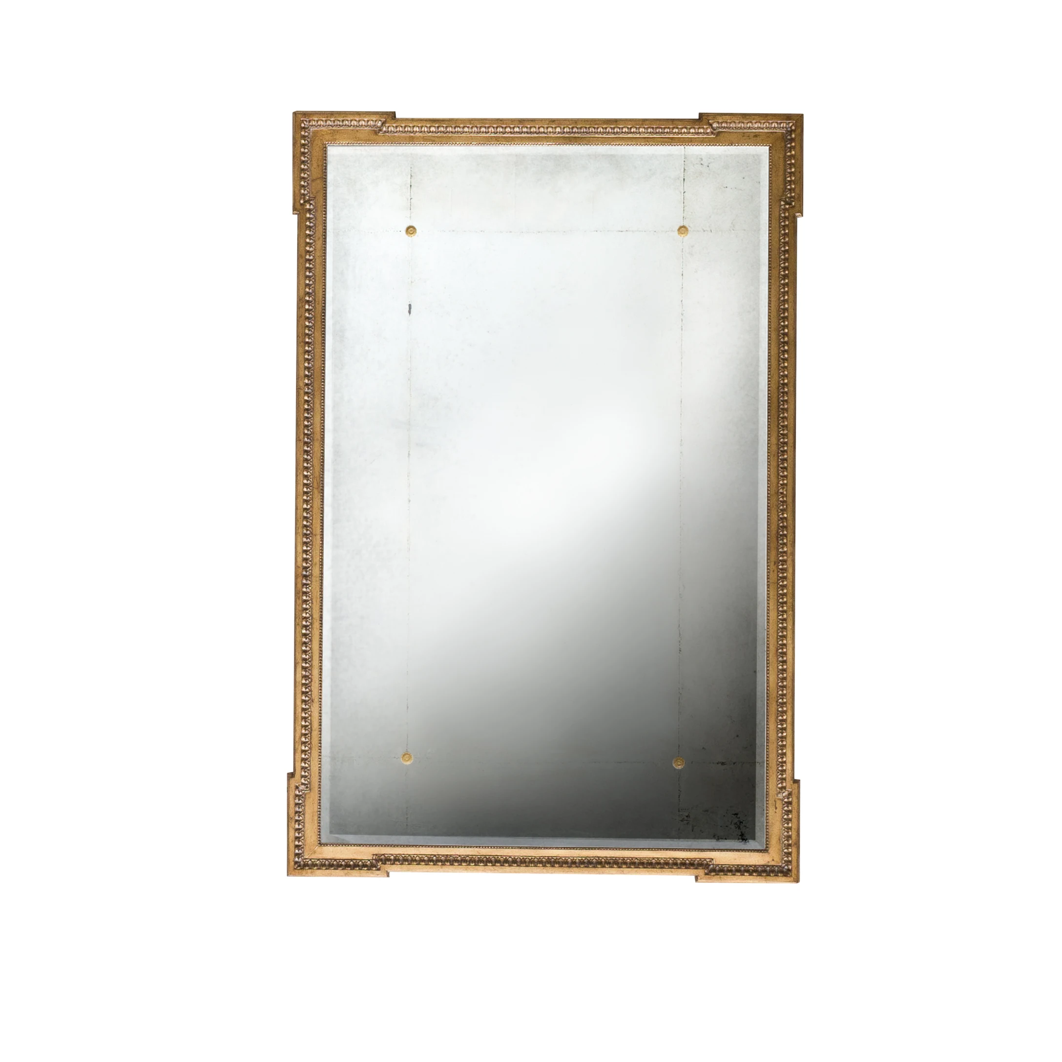 Traditional French Antique Rectangular Delicate Floral Carvings Fireplace Mantle Wall Mirror Glod Court Livingroom  Frame Mirror