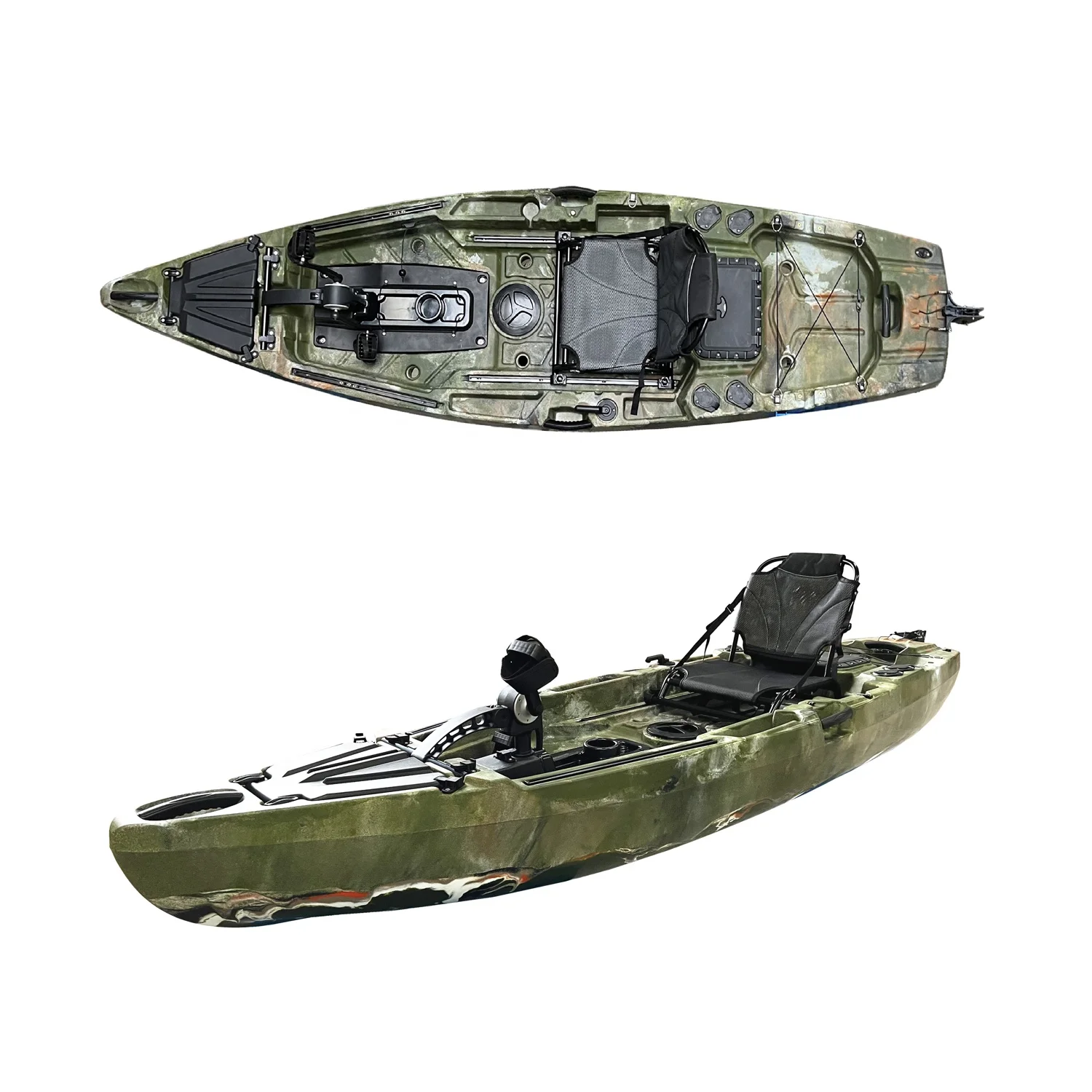 One person sit on top LLDPE material plastic kayak 11.5ft propeller pedal system kayak fishing kayak  with CE certificate