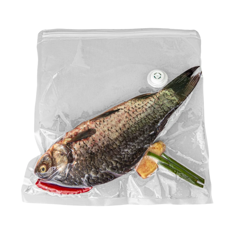 Оптовая продажа вакуумная сумка на молнии с воздушным клапаном для пищевых продуктов прозрачная герметичная хранения