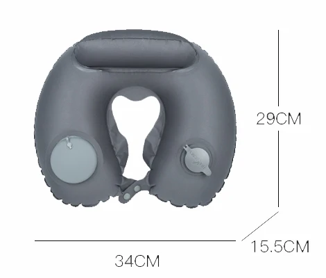 Travelsky Custom TPU U Shaped Pillow For Sleeping Travel Double Inflatable Neck Camping Pillow Travel Inflatable U Pillow