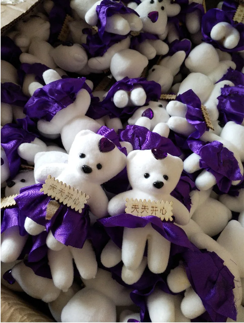 Factory Direct Selling Short Plush Flocking Cartoon Foam Diamond Bear Ice Cream Bear Children Plush Toy Bear