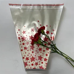 Wholesale ecological waterproof opp material plastic transparent flower bag packaging bag