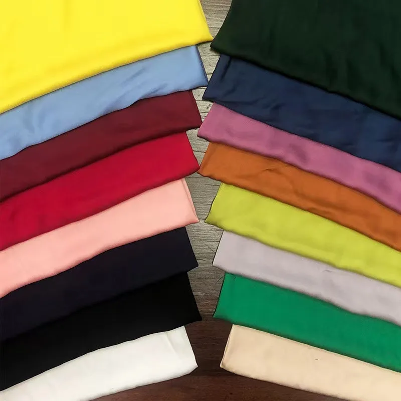 hot sale no moq Woven 100% Viscose Solid Dyed 30s*30s Rayon Fabric for Dress Women