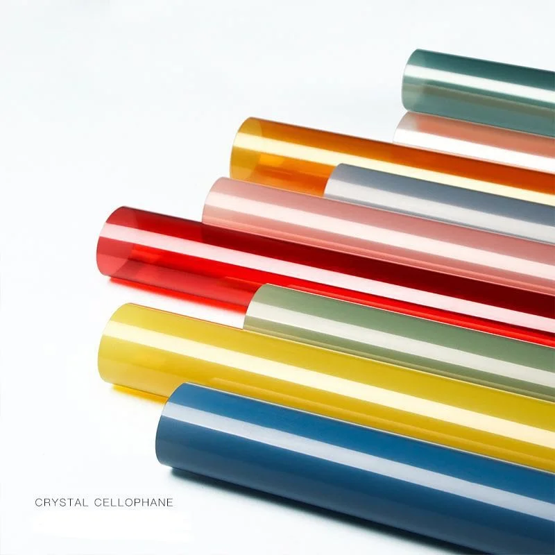 
Wholesale Gift Wrapping Paper Transparent Waterproof Colorful Fresh Flower Wrapping Cellophane Paper 